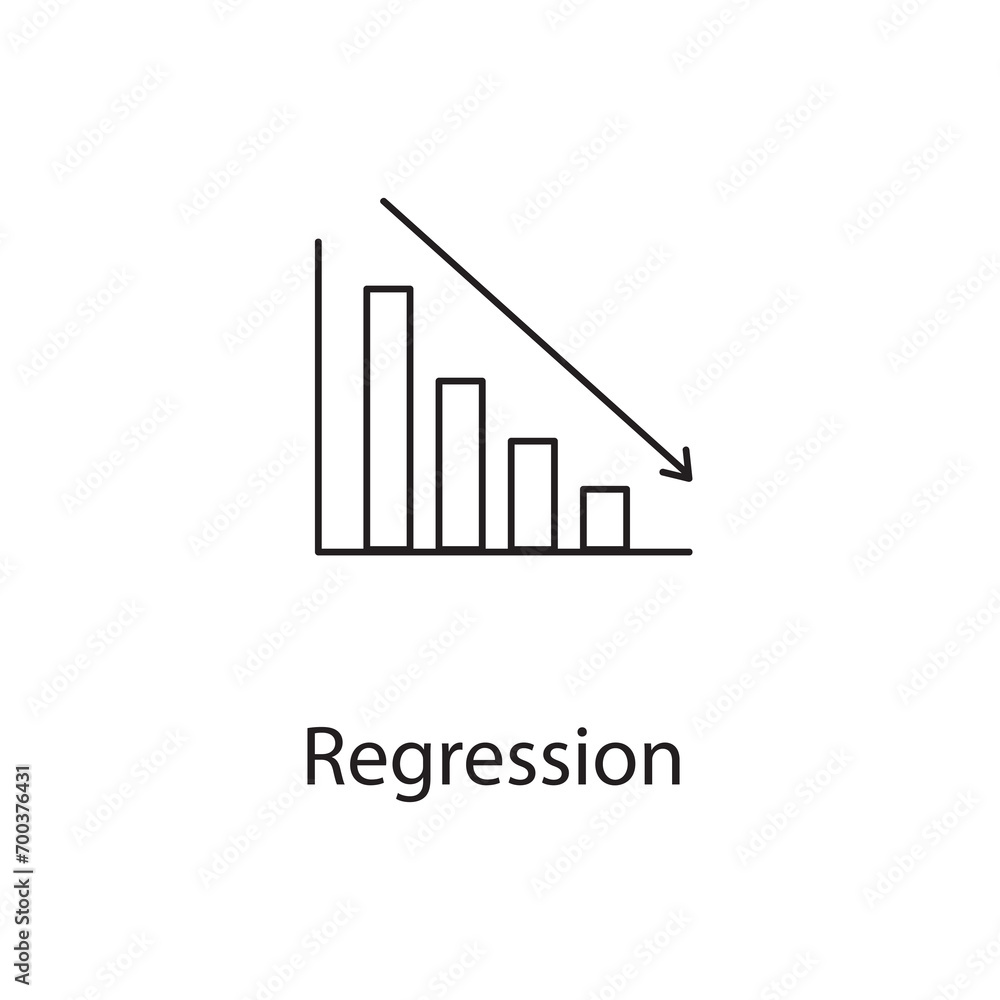 Aufkleber regression vector icon, regression icon for computer and mobile. symbol, flat illustration on white 