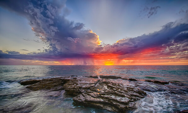 Spectacular sunset beach Perth Western Australia 