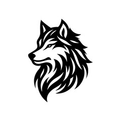 Vector logo of wolves. black and white logo of wolf head. suitable for esport logo, gaming, brand, emblem, tattoo
