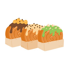 Cromboloni. A combination snack of croissants formed into rolls