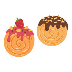 delicious Cromboloni, Croissant Bomboloni. Round New York Roll