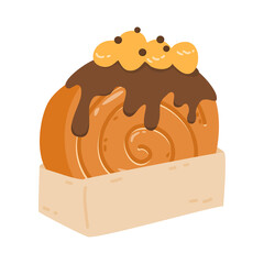 Roll Croissant or Cromboloni illustration