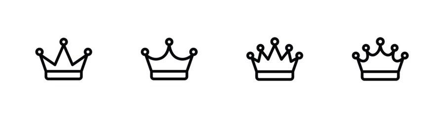 Crown icon set vector illustration for web, ui, and mobile apps - obrazy, fototapety, plakaty