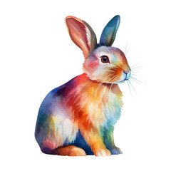 Vibrant Watercolor Rabbit