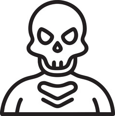skull zombie, icon outline