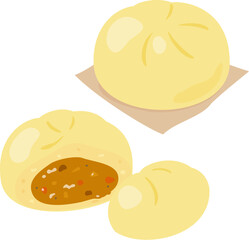 割ったカレーまん