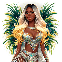 Rio's Festive Charm: Resplendent Black Beauty in Carnival Colors