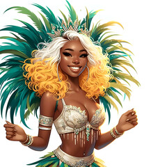 Brazilian Festive Euphoria: Stunning Black Carnival Queen