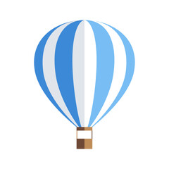 Vector flat hot air balloon, isolated on white