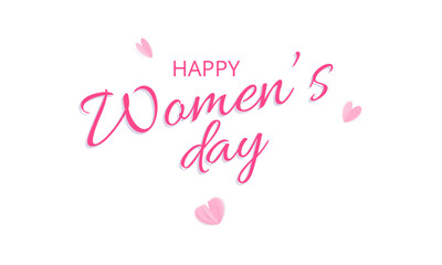 Fototapeta na wymiar Vector lettering women's day with hearts