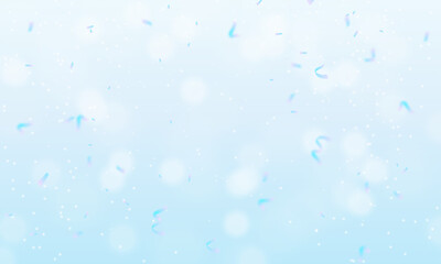 Vector soft blue glitter confetti bokeh background