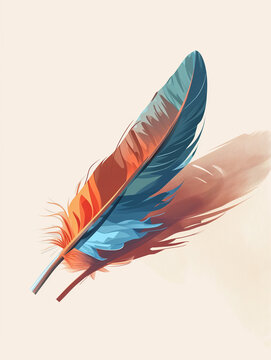 A Minimal Illustration Of A Simple Elegant Feather Pen On A Light Background