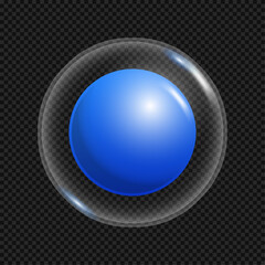 Vector realistic multicolored bubbles with reflections isolated