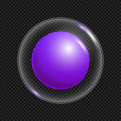 Vector realistic multicolored bubbles with reflections isolated