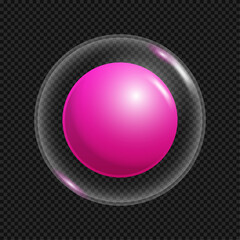 Vector realistic multicolored bubbles with reflections isolated