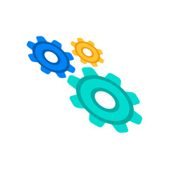 vector illustration of gear icon on white