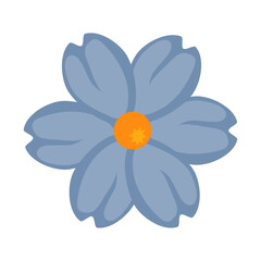 vector hand drawn spring flower on white background
