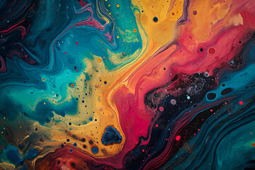 Colorful liquid paint surface texture. Generative AI