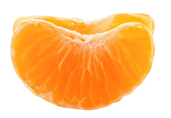tangerine slices isolated on white background