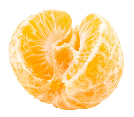 tangerine slices isolated on white background
