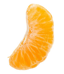 tangerine slice isolated on white background