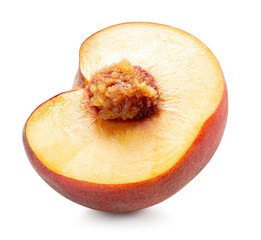 slice of peach isolated on the white background