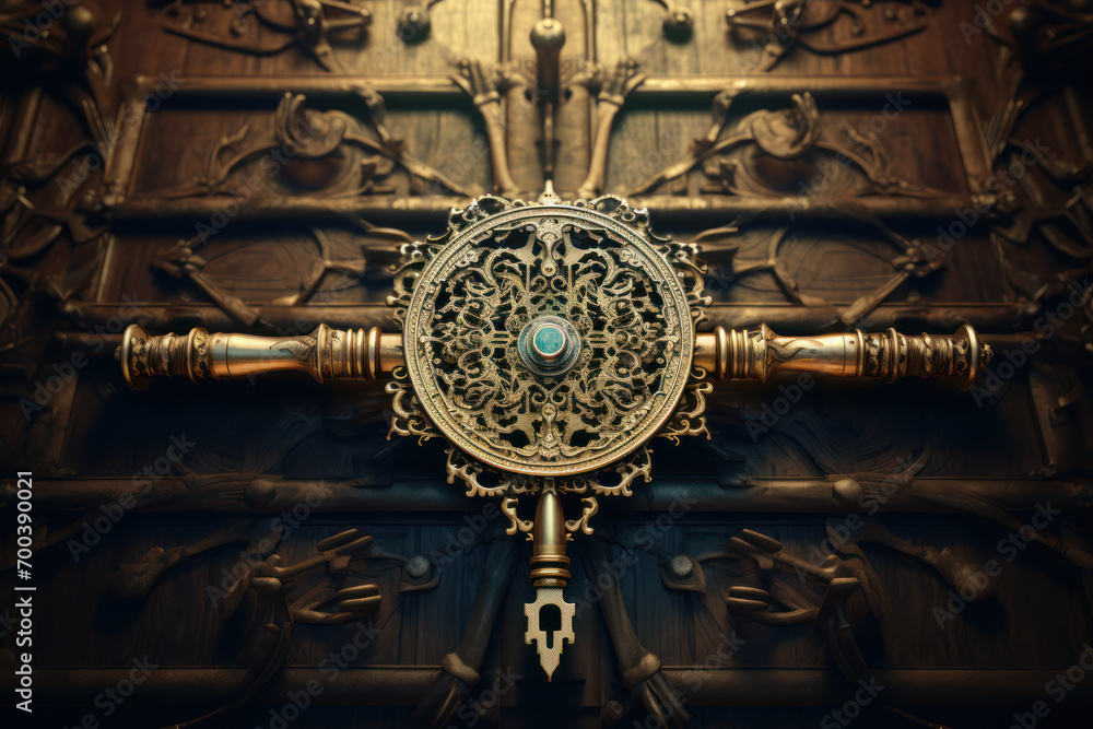Poster an ornate key unlocking a mysterious door, alluding to the endless possibilities that come with curi