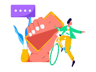 Notification announcement vector creative flat hand drawn illustration
