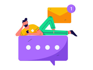 Notification announcement vector creative flat hand drawn illustration
