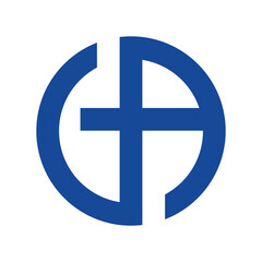 letter ga logo design - obrazy, fototapety, plakaty
