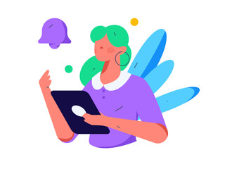 Notification announcement vector creative flat hand drawn illustration
