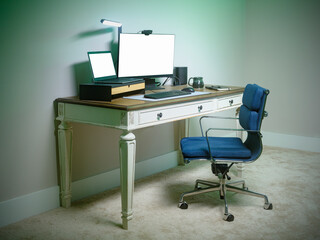 isolated home office with no people