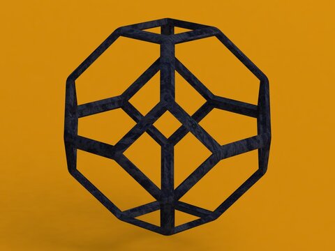 Wireframe Shape Tetradecahedron 3D print model