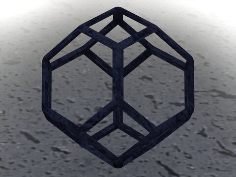 Wireframe Shape Tetradecahedron 3D print model