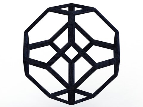 Wireframe Shape Tetradecahedron 3D print model