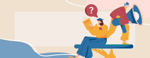 Notification announcement vector creative flat hand drawn illustration
