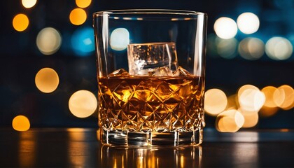 Whisky on the rocks in an old fashioned glass - traditional, elegant