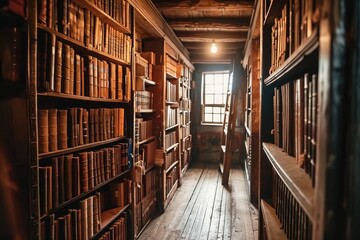 small old library with books