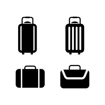 set of suitcase icon, travel suitcase.