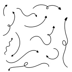collection of thin line curved arrows