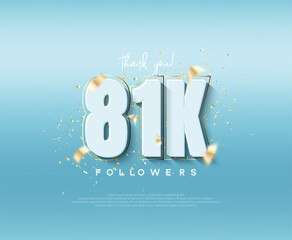 81k followers celebration. with modern luxury figures.