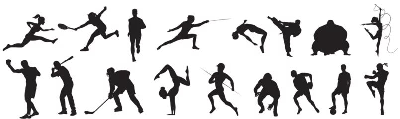 Fotobehang silhouette of a sport  person © bhupen