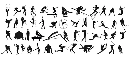 Fotobehang set of silhouettes of sport people © bhupen