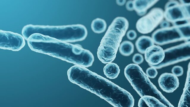 Enterobacteriaceae, gram-negative rod-shaped bacteria, part of intestinal microbiome and causative agents of different infections, 3D rendering. Escherichia coli, Klebsiella, Enterobacter and other