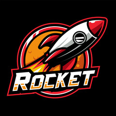 Rocket space mascot logo design