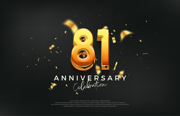 3d 81st anniversary celebration design. with a strong and bold design. Premium vector background for greeting and celebration.