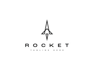 modern rocket line logo design