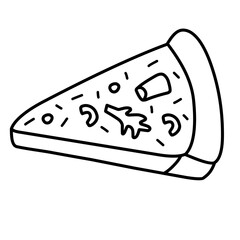 hand drawn pizza slice
