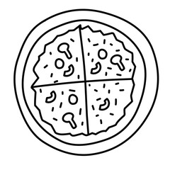 hand drawn pizza slice