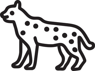 amur leopard, icon outline - obrazy, fototapety, plakaty